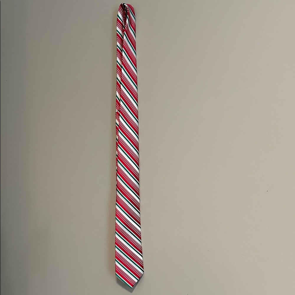 Hallmark Red, White, Green Striped Holiday Tie - Picture 2 of 3